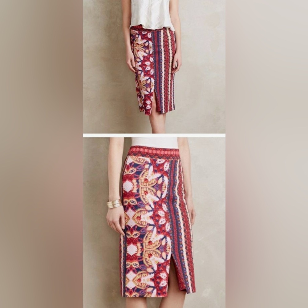 Anthropologie MAEVE “Marala” Multi-Color Bohemian Style Knit Pencil Skirt